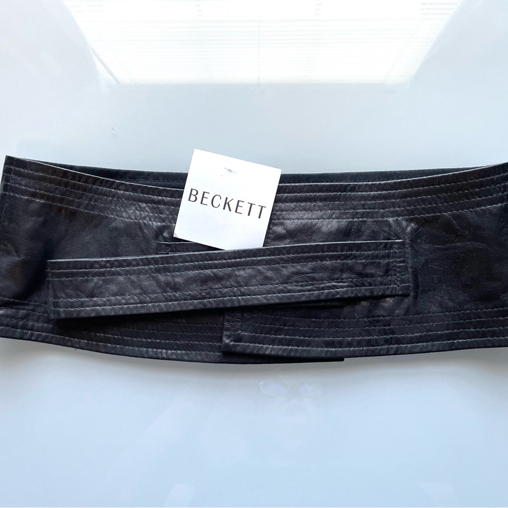 Rebecca Minkoff black leather Obi belt